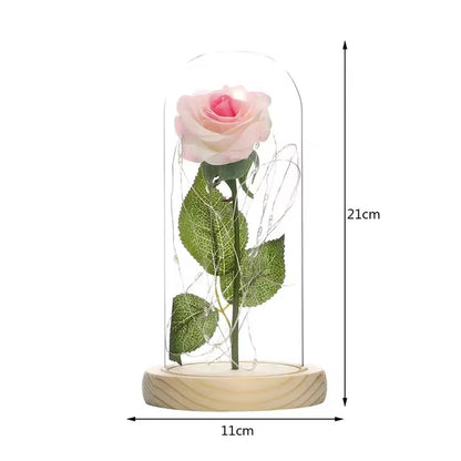 Eternal Flower Beauty and the Beast Led Rose Artificial Flowers for Decor Wedding Valentines Day New Year Gifts for Home Peony