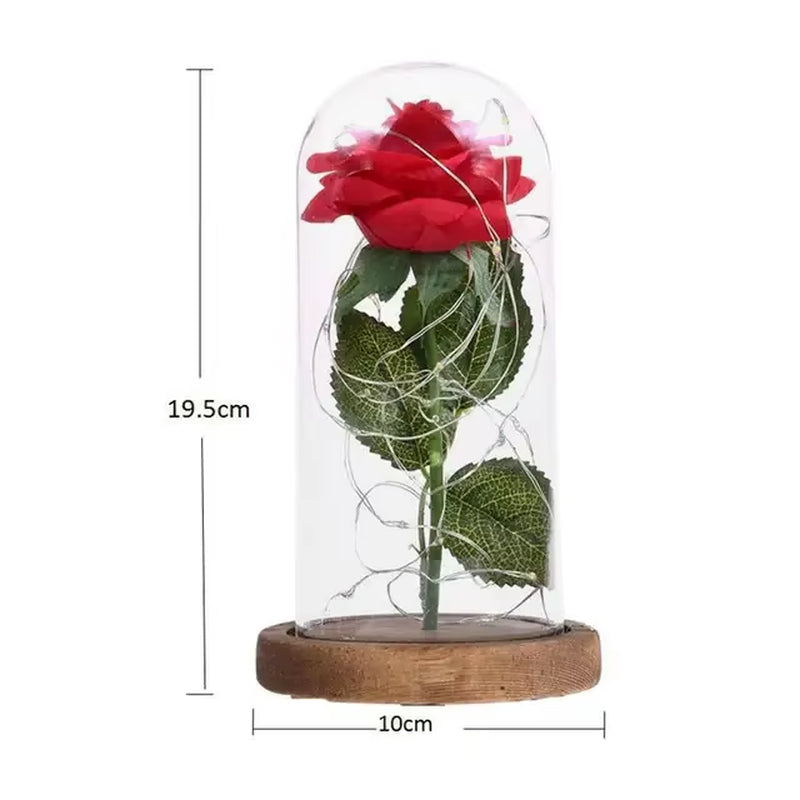 Eternal Flower Beauty and the Beast Led Rose Artificial Flowers for Decor Wedding Valentines Day New Year Gifts for Home Peony