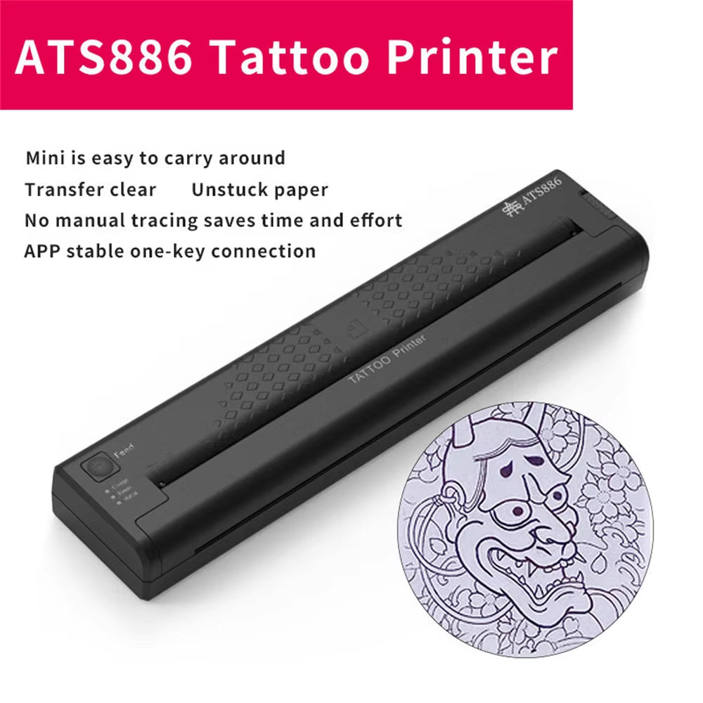 Tattoo Stencil Transfer Printer Machine ATS886 Tattoo Printer Portable Thermal Stencil Maker Line Photo Drawing Printing Copier