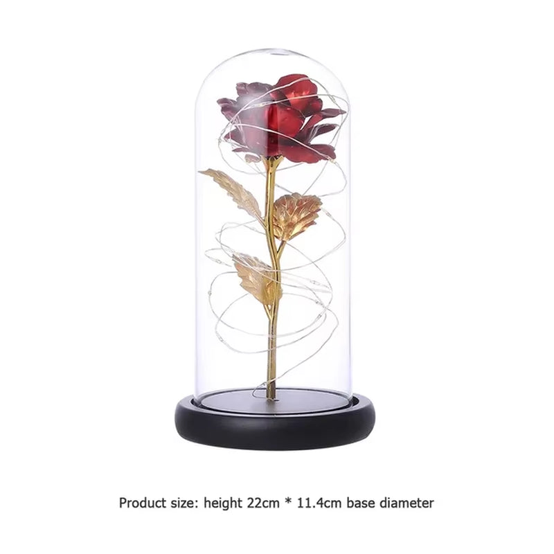 Eternal Flower Beauty and the Beast Led Rose Artificial Flowers for Decor Wedding Valentines Day New Year Gifts for Home Peony