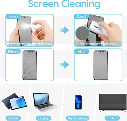 7-in-1 Comprehensive Cleaning Kit for Keyboards, Screens, and Earphones Compatible with Computers, Tablets, and Bluetooth Devices