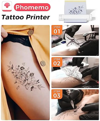 M08F Wireless Tattoo Transfer Stencil Printer Tattoo Transfer Thermal Printer Machine Compatible with Smartphone & PC