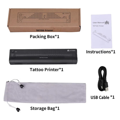 Tattoo Stencil Transfer Printer Machine ATS886 Tattoo Printer Portable Thermal Stencil Maker Line Photo Drawing Printing Copier